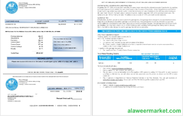 USA CITY OF CHICAGO business utility bill Word and PDF template